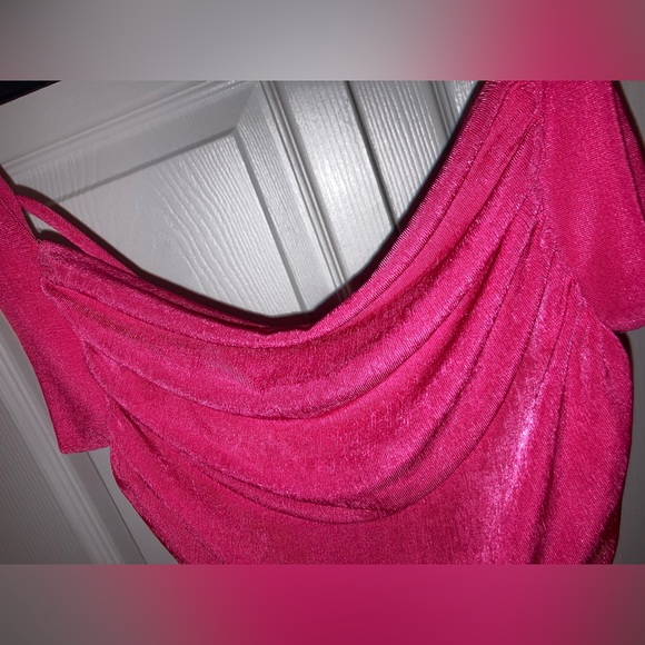 Lush Pink Velvet Bodysuit - Picture 7 of 7